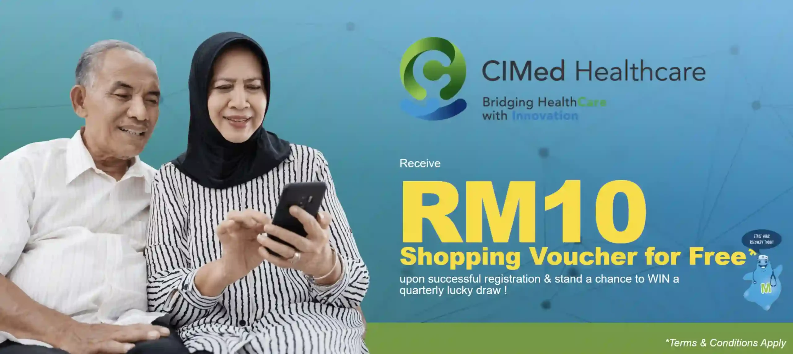 CIMed
Healthcare shopping voucher for free rm10 