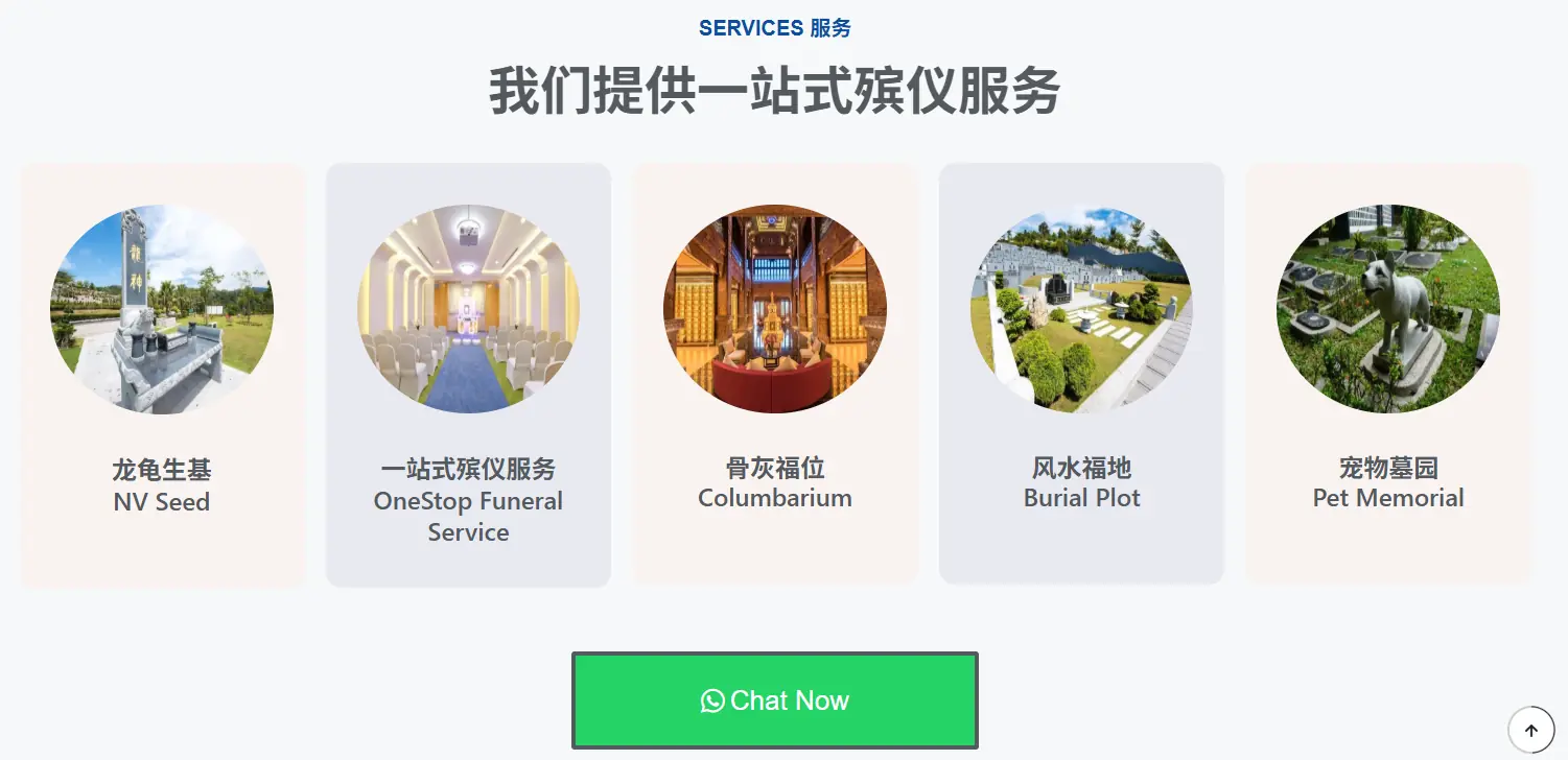 Services and prices section on the Nirvana Malaysia Group site